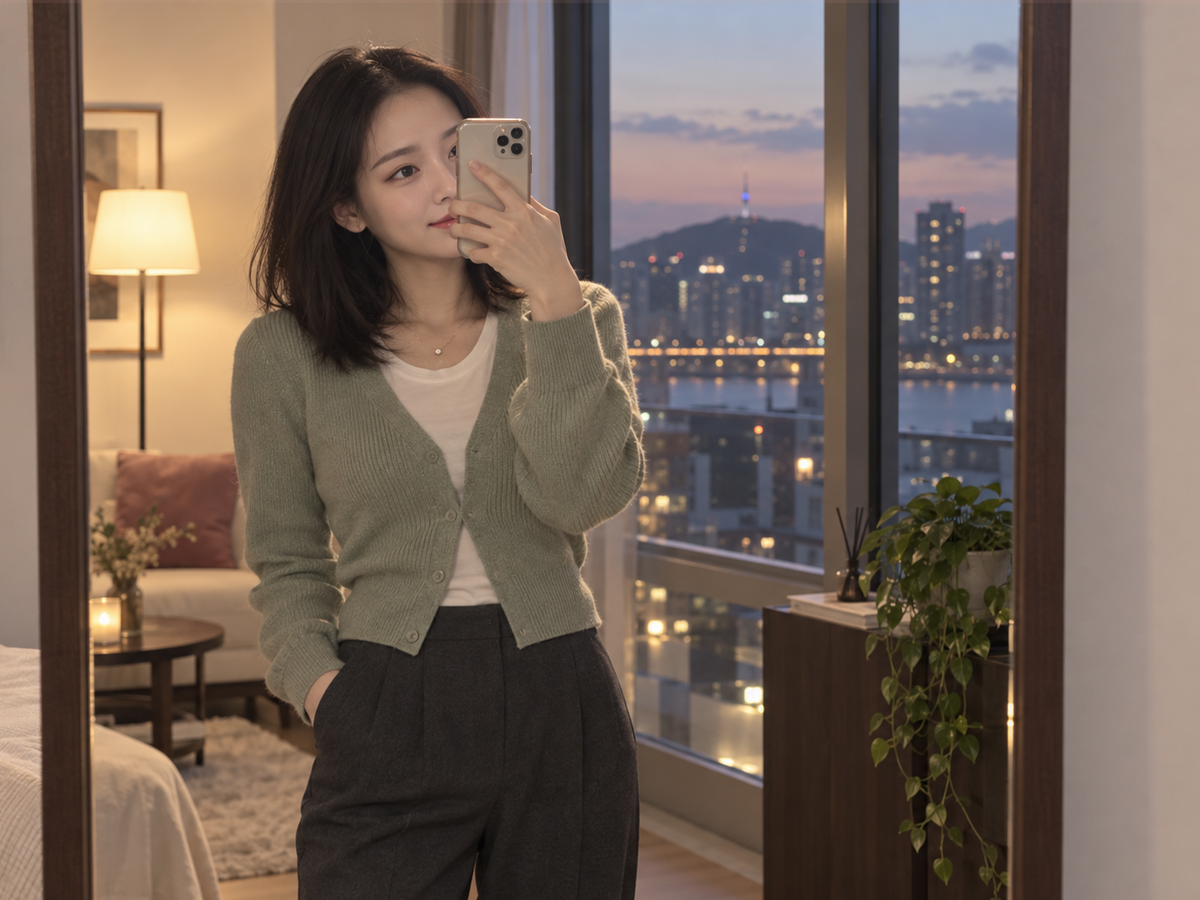 경기도 안성시 이동과 방문 일정을 안내하는 젊은 성인 한국 여성 관리사
